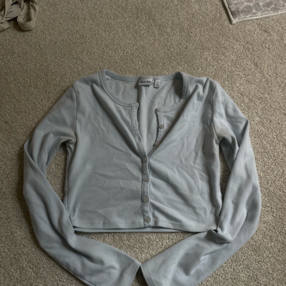 Aritzia Light Blue Button-Up Top